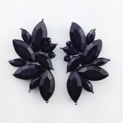 Marquise Cut Rhinestone Flower Cluster Stud Earrings Alloy Geometric Wing Statement Vintage Fashion Jewelry For Women