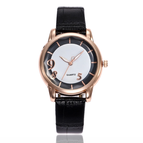 Montre Femme À Quartz Boîtier Alliage Bracelet Cuir PU Motif Crocodile Cadran Rond Analogique Élégant Accessoire Pour Dame