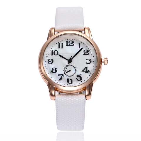 Fashion Women Quartz Watch Rose Gold Alloy Case Polka Dot Honeycomb Texture PU Leather Strap Arabic Numerals Dial Elegant