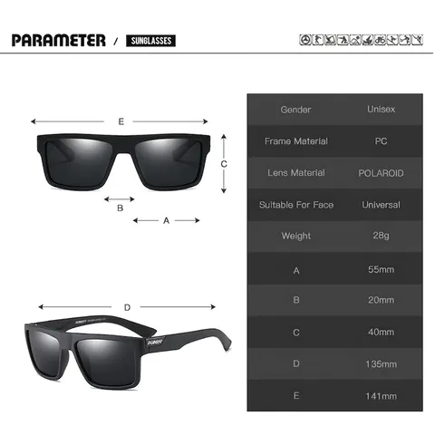 Occhiali Da Sole Sportivi Polarizzati Montatura Quadrata Protezione UV400 Outdoor Ciclismo Guida Pesca Per Uomini Donne