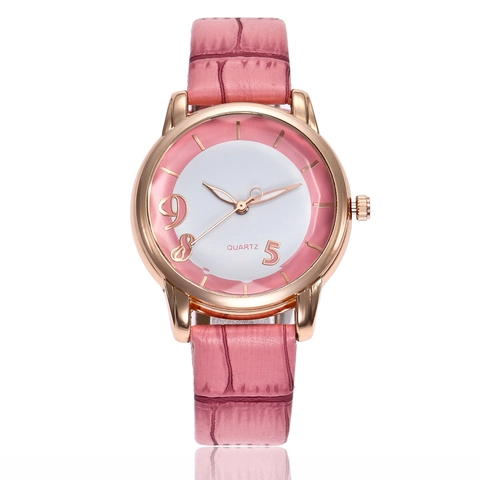 Montre Femme À Quartz Boîtier Alliage Bracelet Cuir PU Motif Crocodile Cadran Rond Analogique Élégant Accessoire Pour Dame