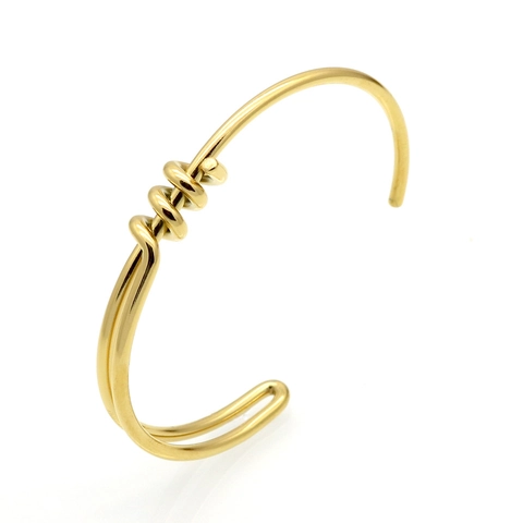 Edelstahl Manschette Armreif Armband Knoten Design Minimalistisch Offen Verstellbar Koreanischer Stil Schmuck Für Damen