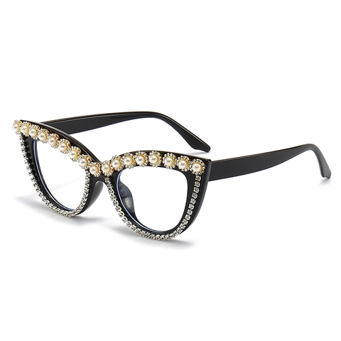 Occhiali Da Sole Cat Eye Retrò Da Donna Con Strass E Künstliche Perle Lusso Festa Occhiali Decorativi PC Cornice Tendenza