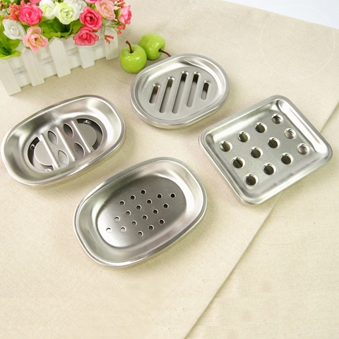 Stainless Steel Soap Dish Double Layer Drainage Holder For Bathroom Shower Modern Soap Tray Rustproof Removable Box