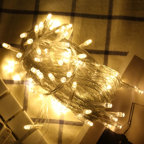Waterproof LED String Lights Plastic Fairy Decor Lighting For Christmas Wedding Outdoor Party Dimmable Multicolor