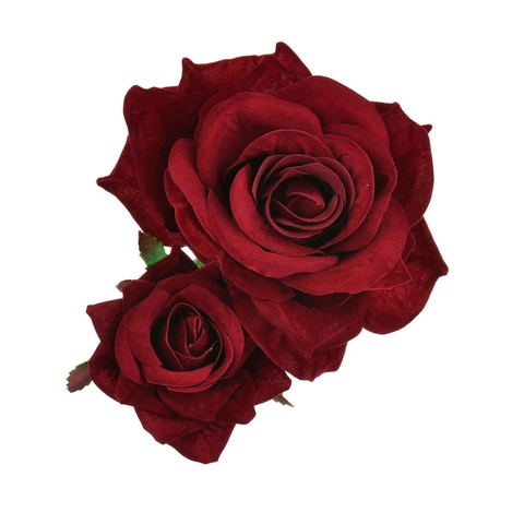 Pince À Cheveux Rose En Velours Double Faite À La Main Pour Femmes Style Bohémien Mariage Fête Photographie Accessoire
