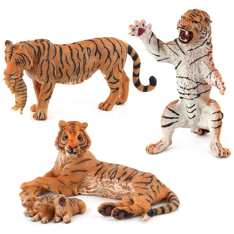 Giocattolo Modello Di Tigre Realistico Simulazione Animale Selvatico Figurina In Plastica PVC Ornamento Da Scrivania Educativo Per Bambini