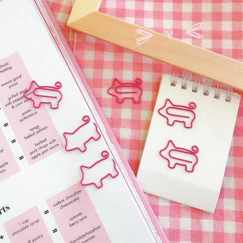 Clips De Papel De Metal Con Forma De Animales Y Verduras De Dibujos Animados Marcadores Decorativos Con Pompones