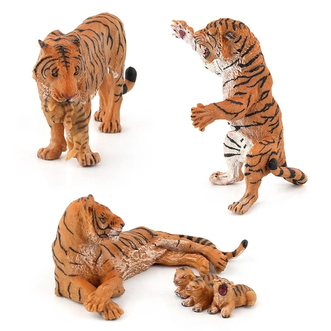 Giocattolo Modello Di Tigre Realistico Simulazione Animale Selvatico Figurina In Plastica PVC Ornamento Da Scrivania Educativo Per Bambini