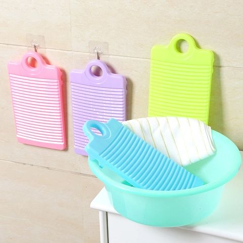 Mini Plastic Washboard Portable Non-Slip Hand Wash Board For Lingerie Socks Baby Clothes With Hanging Hole