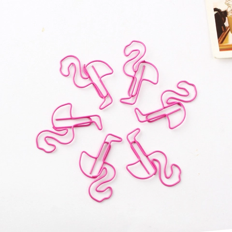 Flamingo Shaped Paper Clips Creative Metal Decorative Bookmarks For Office School Stationery Planning Documents