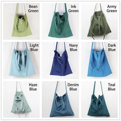 Bolso Tote De Lona Color Sólido Gran Capacidad Multi Correas Hombro Bolso Cruzado Simple Informal Mujeres
