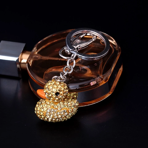 Portachiavi Anatra Carina Lega Strass Cristallo Scintillante Ciondolo Per Borsa Animale Per Donne Ragazze Regalo