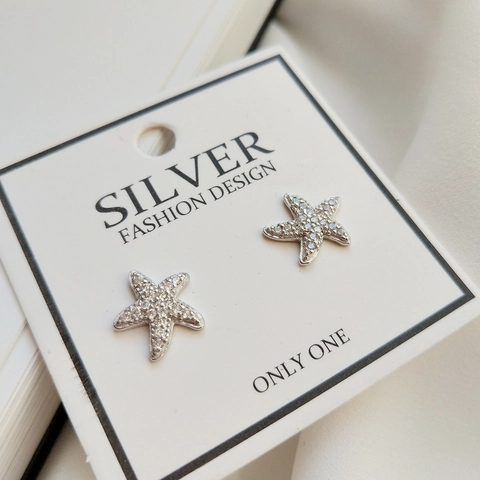 Seestern Ohrstecker Mit 925 Sterling Silber Ohrstift Mikro Pavé Zirkon Funkelnd Zierlich Schmuck Für Damen