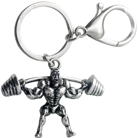 Muskelmann Gewichtheben Schlüsselanhänger Metall Bodybuilding Fitness Gym Anhänger Zinklegierung Sportlich Schmuck Zubehör Herren