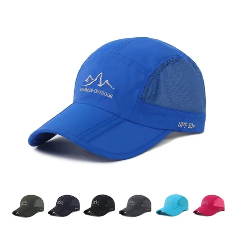 Casquette De Baseball De Sport En Plein Air Séchage Rapide Respirant Maille Chapeau De Soleil UPF 50 Protection Pliable