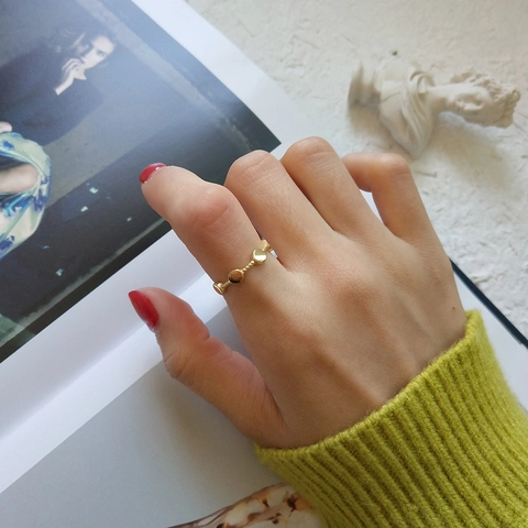 Minimalistischer Ring Mit Rundplatte 925 Sterling Silber Vergoldet Verstellbarer Offener Fingerschmuck Für Damen Mode