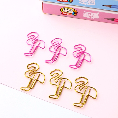 Flamingo Shaped Paper Clips Creative Metal Decorative Bookmarks For Office School Stationery Planning Documents