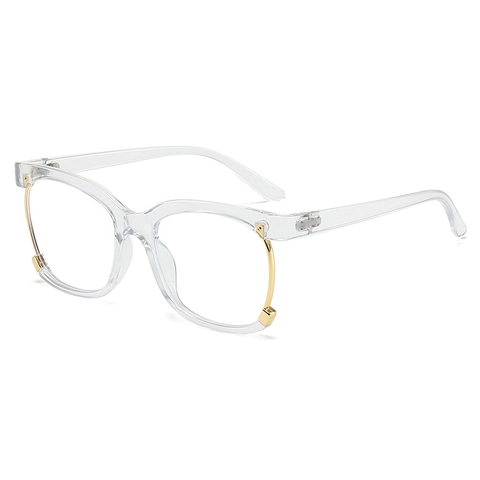 Fashion Square Eyeglasses Frame Anti Blue Light Plastic Metal Oversized Optical Glasses For Women Men Retro Trendy