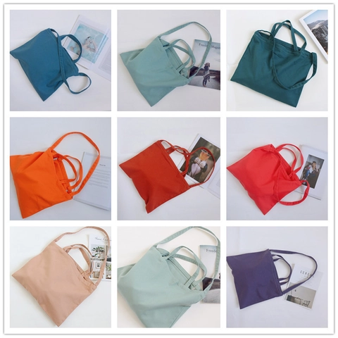 Canvas Tote Bag Solid Color Large Capacity Crossbody Handbag With Multi Straps Casual Minimalist For Women