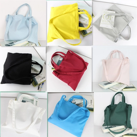 Canvas Tote Bag Solid Color Large Capacity Crossbody Handbag With Multi Straps Casual Minimalist For Women