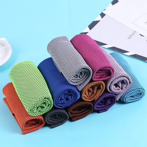 Instant Cooling Towel Breathable Mesh Polyester Quick Dry Ice Cold Relief For Sports Gym Fitness Running Travel Yoga