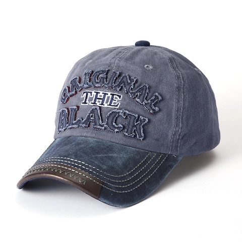 Gorra De Béisbol Algodón Lavado Retro Bordado Letras Borde De Cuero Gorro De Sol Ajustable Unisex