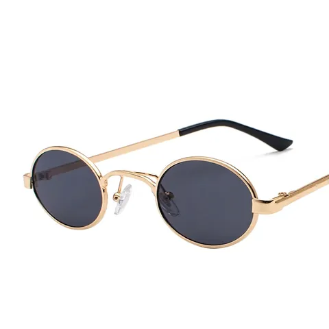 Retro Oval Sonnenbrille Kleiner Metallrahmen Vintage Steampunk UV400 Schutz Street Fashion Brille Für Herren Damen