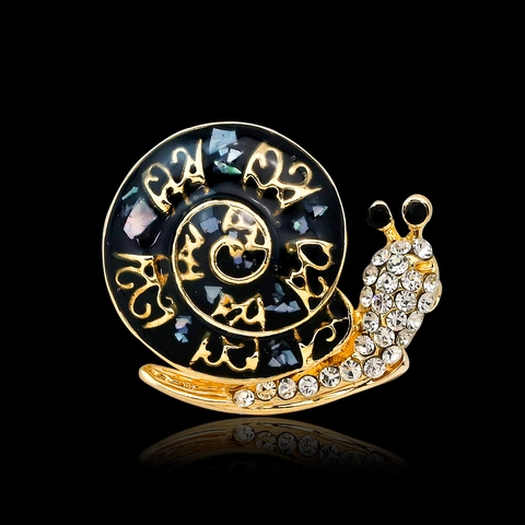 Snail Brooch Pin Alloy Rhinestone Enamel Animal Shape Vintage Fashion Accessories For Women Men Sweater Scarf Buckle