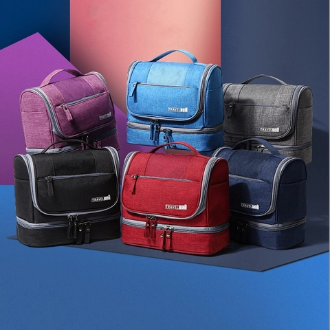Hängende Kulturtasche Wasserdicht Kationisches Oxford-Gewebe Reise Kosmetik-Organizer Make-up Trocken-Nass-Trennung