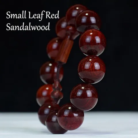 Blood Sandalwood Wood Beaded Bracelet Buddhist Prayer Beads Handmade High Density Meditative Ethnic Style Unisex