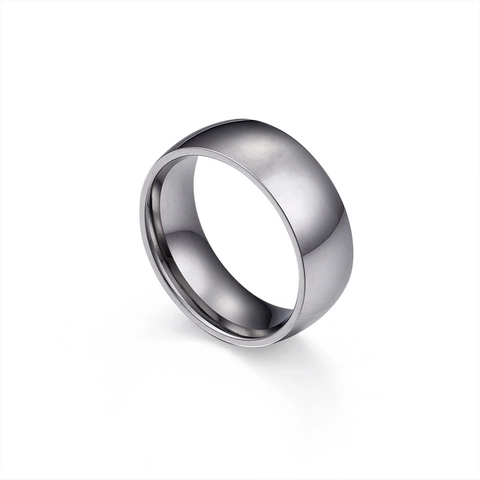 Anillo De Banda Liso Minimalista De Acero Inoxidable 316L Chapado En Oro De 18K Pulido Espejo Joyería Para Mujer