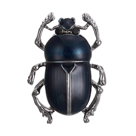 Vintage Beetle Brooch Alloy Enamel Insect Pin With Rhinestones For Women Stylish Apparel Accessories