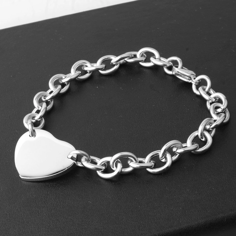 Damen Edelstahl Herz Anhänger Kette Armband Süß Poliert Herzanhänger Minimalist Mode Schmuck Geschenk