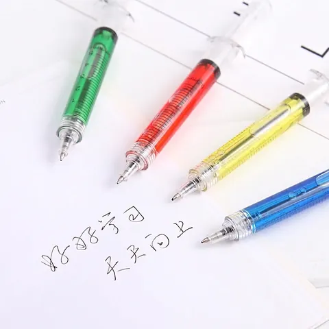 Bolígrafos Con Forma De Jeringuilla Novedad Creativa Con Líquido Herramienta De Escritura Regalo Enfermera Médico Fiesta