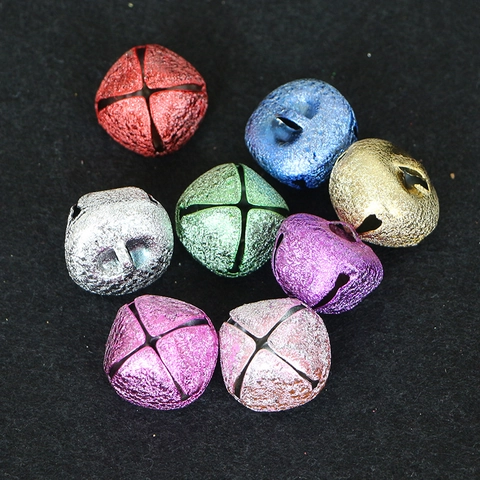 Colorful Frosted Metal Bells Cross Opening Star Top Decorative Craft Bells For Christmas DIY Keychain Accessories