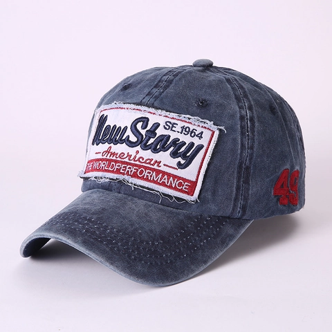 Cappello Da Baseball Vintage Cotone Lavato Patch Lettera Ricamato Regolabile Retrò Berretto Sole