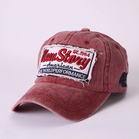 Cappello Da Baseball Vintage Cotone Lavato Patch Lettera Ricamato Regolabile Retrò Berretto Sole
