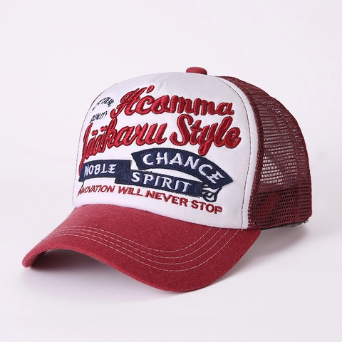 Cappello Trucker In Rete Baseball Traspirante Protezione Solare Sport All'aperto Lettera Ricamata Retrò Regolabile Per Uomo