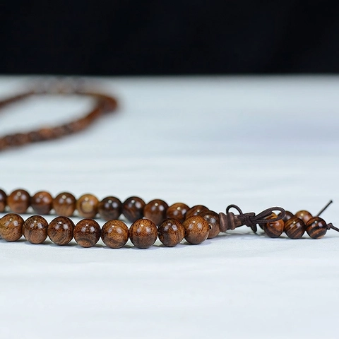 Natural Black Rosewood Prayer Beads Bracelet Multi Layer Wrap Wood Wristband Ethnic Style Vintage Handmade Jewelry For Men Women