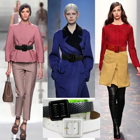 Dames Mode Brede Corsetriem Grote Vierkante Gesp Imitatieleer Tailleriem Voor Jurken Jassen Rood Zwart Wit Opengewerkte Stijl