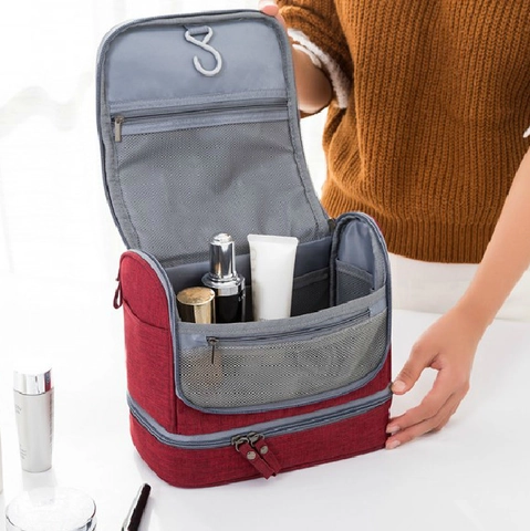 Hängende Kulturtasche Wasserdicht Kationisches Oxford-Gewebe Reise Kosmetik-Organizer Make-up Trocken-Nass-Trennung