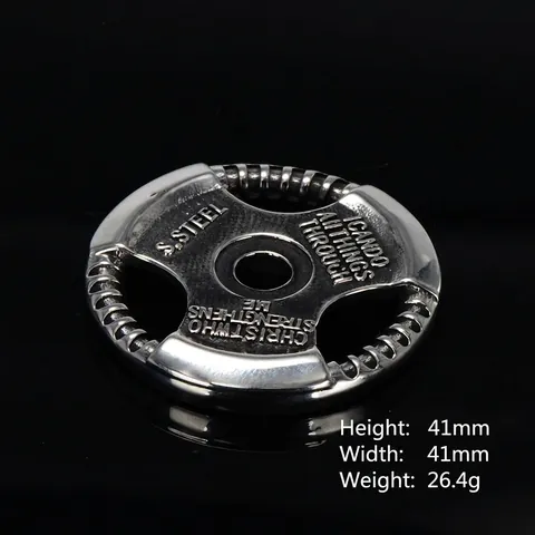 Collar Con Colgante De Disco De Pesas De Haltera Acero Inoxidable Fitness Gimnasio Joyería Con Versículo Bíblico Hombres Mujeres