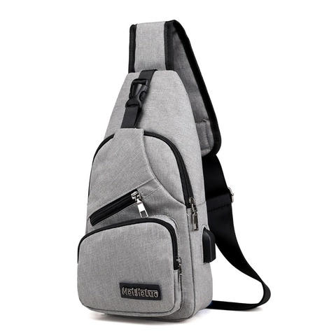 Herren Brusttasche Crossbody Tasche Nylon Oxford Tuch Mit USB Ladeanschluss Urban Minimalist Casual Schultertasche