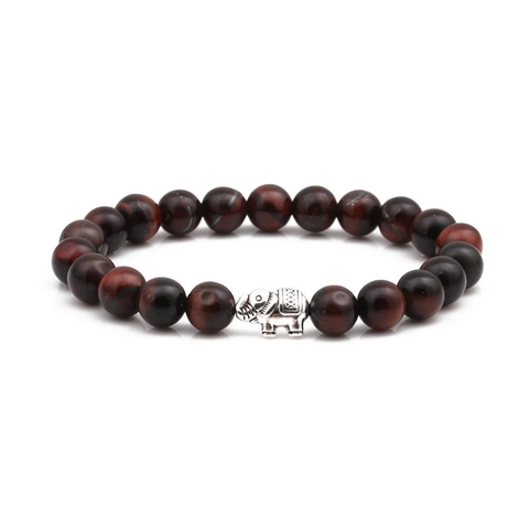7 Chakra Heilung Naturstein Armband Tigerauge Achat Perlen Elefant Anhänger Yoga Meditation Schmuck Damen Herren