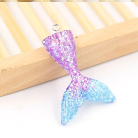 Zeemeerminstaart Bedeltjes Hars Glitters Verloop Pendants Voor DIY Oorbellen Kettingen Sieraden Maken Accessoires