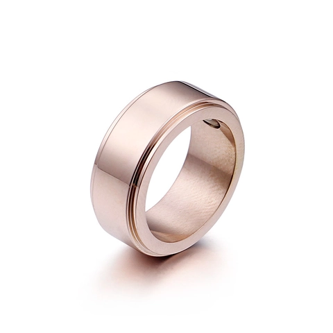 Rose Gold Titanium Steel Ring For Women Men Magnetic Therapy Brushed Finish Minimalist Wide Band Jewelry