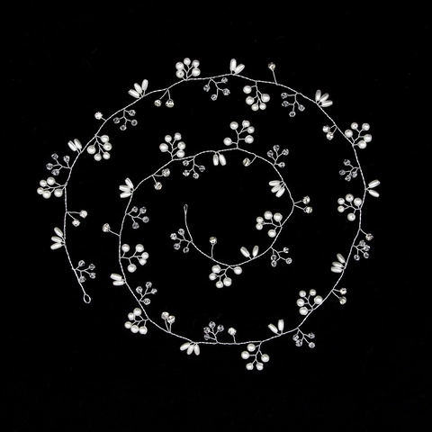 Handmade Bridal Hair Vine Artificial Pearl Crystal Floral Wedding Headband Elegant Party Hair Accessories Women