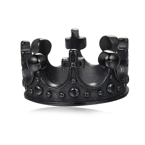 Anello Corona Gotico Acciaio Inossidabile Croce Retro Punk Gioielli Per Uomini Donne