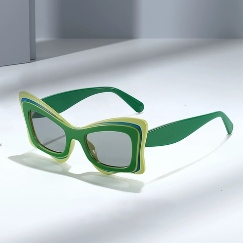 Mode Onregelmatige Vlinder Kattenoog Zonnebril Voor Dames Heren Oversized Golf Rand PC Frame UV380 Feest Brillen